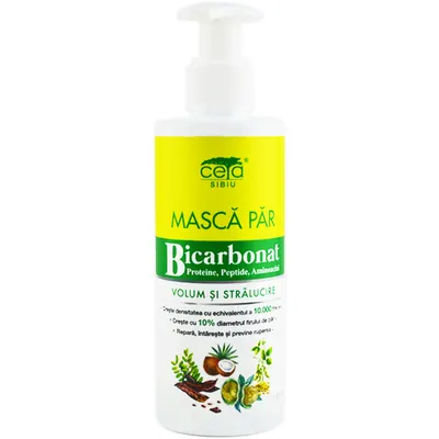Masca de Par cu Bicarbonat pentru Volum si Stralucire cu Pompita 200ml