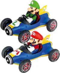 Set de mașinuțe Carrera Pull & Speed - Super Mario, Mario & Luigi, 2 buc, 1:43
