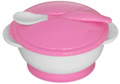 Bol cu fund vidat și lingură Lorelli - Blush Pink