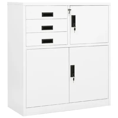vidaXL Dulap de birou, alb, 90x40x102 cm, oțel