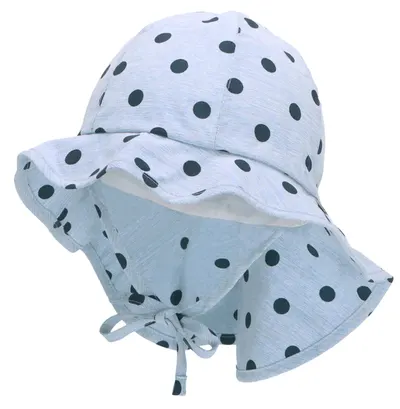 Palarie de vara cu protectie UV 50+ Sterntaler -Punctat, pentru o fată, 47 cm, 9-12 luni, albastru