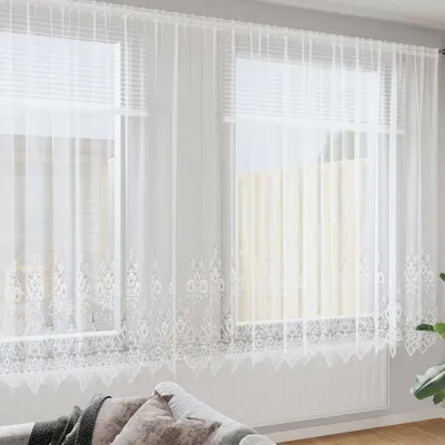 vidaXL Cortină din Dantelă Alb 200 x 900 cm Poliester