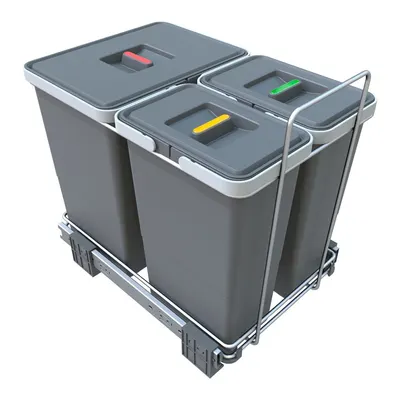 Coș de gunoi de plastic pentru deșeuri sortate/încorporat 18 + 8 + 8 l Ecofil - Elletipi