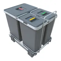 Coș de gunoi de plastic pentru deșeuri sortate/încorporat 18 + 8 + 8 l Ecofil - Elletipi