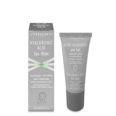 L'Erbolario Contur pentru ochi anti oboseala cu acid hialuronic pentru barbati, 15ml