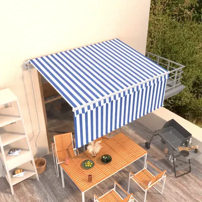 Gossi copertina retractabila automat cu stor, albastru&alb, 3,5x2,5 m