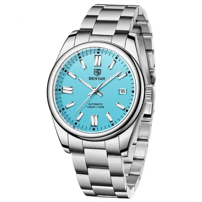 Ceas barbatesc Benyar Afisare data Mecanic Automatic Analog Elegant Business Luxury