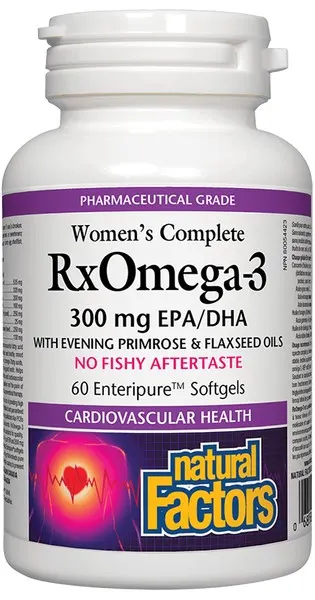 RX Omega-3 Woman's Complete, 1035 mg, 60 capsule gelatinoase moi, Natural Factors