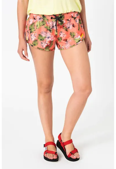 Pantaloni scurti de baie cu imprimeu tropical - Verde/Portocaliu
