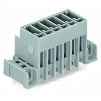 THT male header; 1.0 x 1.0 mm solder pin; straight; clamping collar; Pin spacing 5 mm; 7-pole; gray