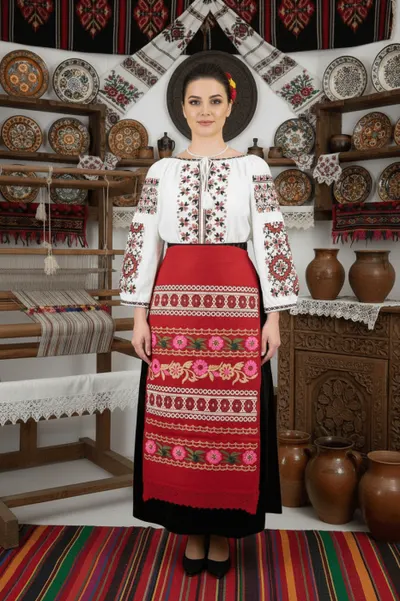 Fote cu broderie traditionala Draga