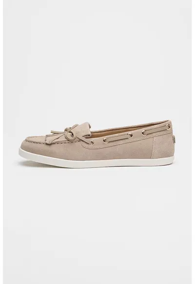 Pantofi boat din piele intoarsa Furlanina - Maro taupe