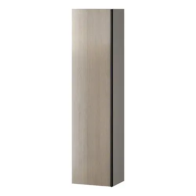 Dulap baie suspendat Cersanit Virgo, o usa, 160 cm, stejar maner negru, montat