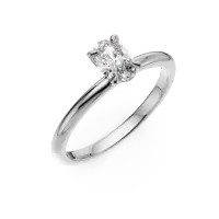 Inel de logodna din aur alb cu un diamant oval solitaire de 0.3ct