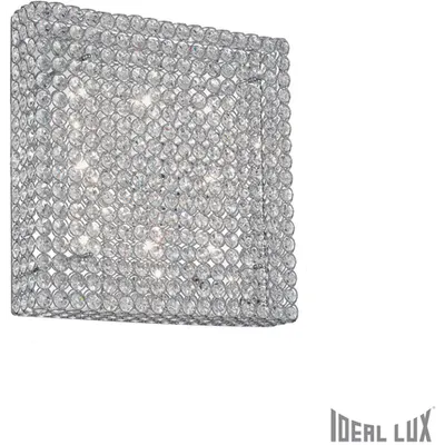 Plafoniera cu cristale taiate inserate in inele metalice 8x40W