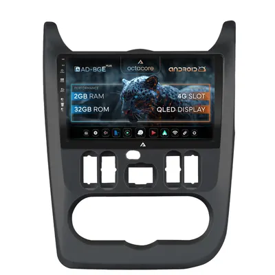 Navigatie Dacia Logan Duster Sandero (2009-2013), Android, E-Octacore 2GB RAM + 32GB ROM, 9 Inch - AD-BGE9002+AD-BGRKIT367B