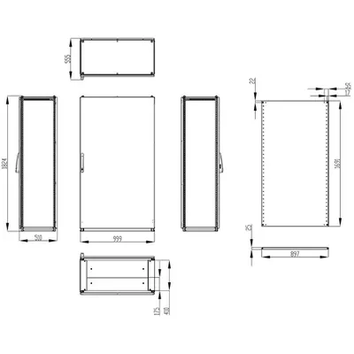 Dulap inseriabil cu 1 usa IP55 I=1800 L=1000 A=500 mm