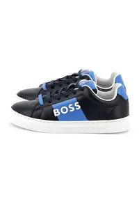 Pantofi sport din piele cu detalii logo - Negru/Albastru royal