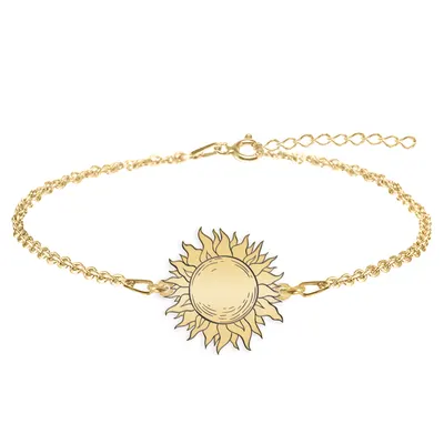 Sun - Bratara personalizata cu soare din argint 925 placat cu aur galben 24K