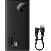 Baterie Externa Baseus Adaman2, 10000mAh, 30W, QC + PD, 1 x USB-C - 2 x USB-A, Neagra PPAD040101