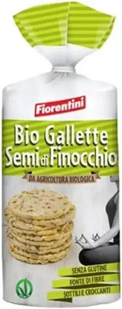 Gustări organice din porumb cu semințe de fenicul, 120 g, Fiorentini