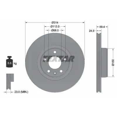 Disc frana TEXTAR 92132205