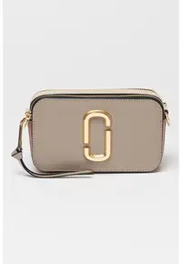 Geanta crossbody din piele The Snapshot - Negru/Maro taupe