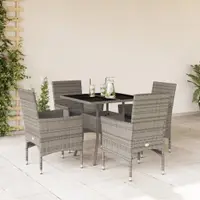 Gossi set mobilier de gradina cu perne 5 piese gri poliratan & sticla