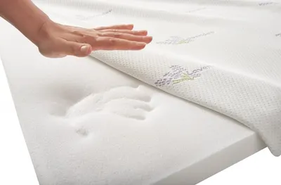 Topper cu memorie Memory Lavanda 140 x 200 x 5 cm, cu husa detasabila si lavabila, fermitate moale