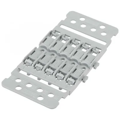 Set 5 bucati suporti pentru 5 cleme prelungire cabluri Wago cu prindere pe sina Wago 221-2505