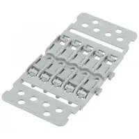 Set 5 bucati suporti pentru 5 cleme prelungire cabluri Wago cu prindere pe sina Wago 221-2505