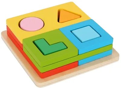 Jucărie educativă Tooky Toy - Sortator de lemn, Multi-shape