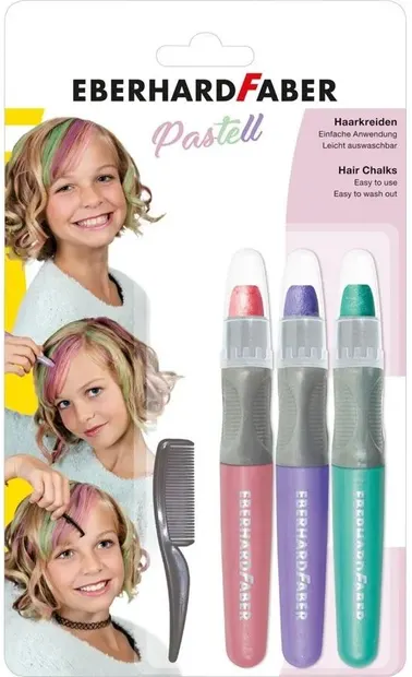 Pasteluri pentru păr Eberhard Faber - 3 culori, perlate