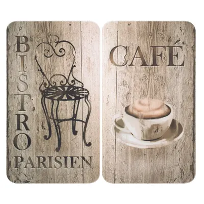 Set 2 protecții din sticlă pentru aragaz Wenko Bistrot, 52 x 30 cm