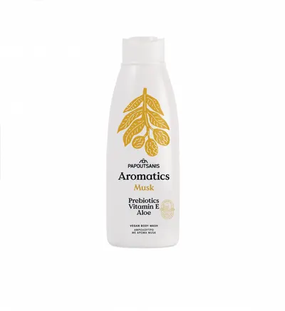 Gel de dus 100 vegan Aromatics Musk cu prebiotice si vit E 650 ml