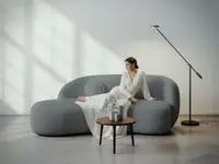 Canapea curbata Lunis gri