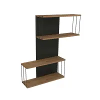 Raft suspendat DESTAN, antracit + stejar, 65x19x96 cm