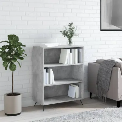 vidaXL Bibliotecă, gri beton, 69,5x32,5x90 cm, lemn compozit