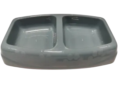 Castron dublu 4Dog Deluxe Gri 2 x 0,25 L