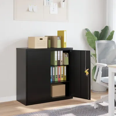 Gossi dulap pentru dosare, negru, 90x40x90 cm, otel