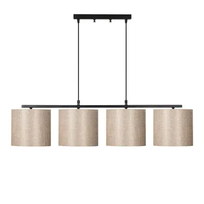 Lustră neagră cu abajur textil Baston – Opviq lights