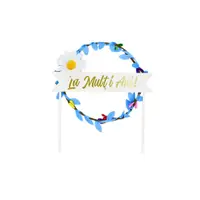 Cake Topper tort coroniță floricică albă