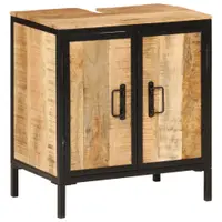 Gossi dulap pentru chiuveta de baie 55x35x60 cm lemn masiv mango&fier