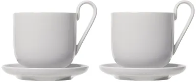 Set 2 cești de cafea Blomus - Ro, 290 ml, gri deschis