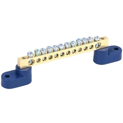 Neutral bus bars with two corner Izolators SHNI-6x9-12-U2-S