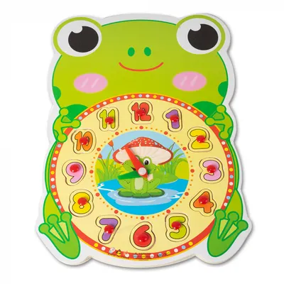 Ceas din Lemn tip Puzzle - Broscuta - Nurio