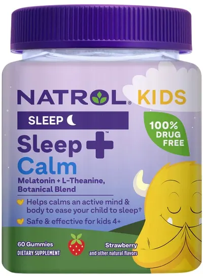 Kids Sleep+ Calm, căpșună, 60 tablete de jeleu, Natrol