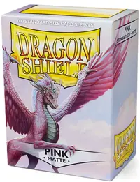 Protecții pentru cărți de joc Dragon Shield Sleeves - Matte Pink (100 buc.)