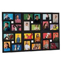 vidaXL Ramă foto colaj, negru, 24 x foto (13x18 cm), MDF