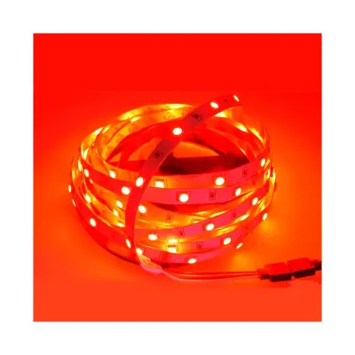 Banda LED interior 12V, rosu, 5-6lm/led, lungime 5 m, alimentare priza, IP20